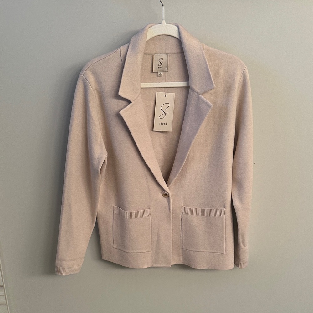 Women's Cream Knit Blazer by Sioni